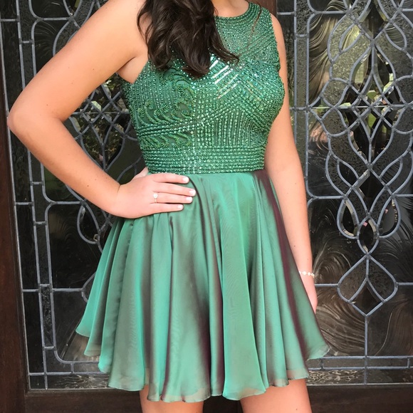 olive green homecoming dress